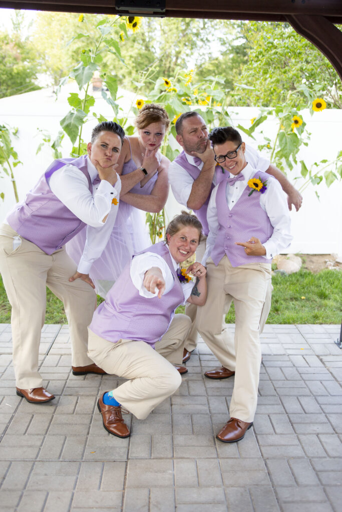 Jennifer with her wedding party after the Westland wedding ceremony