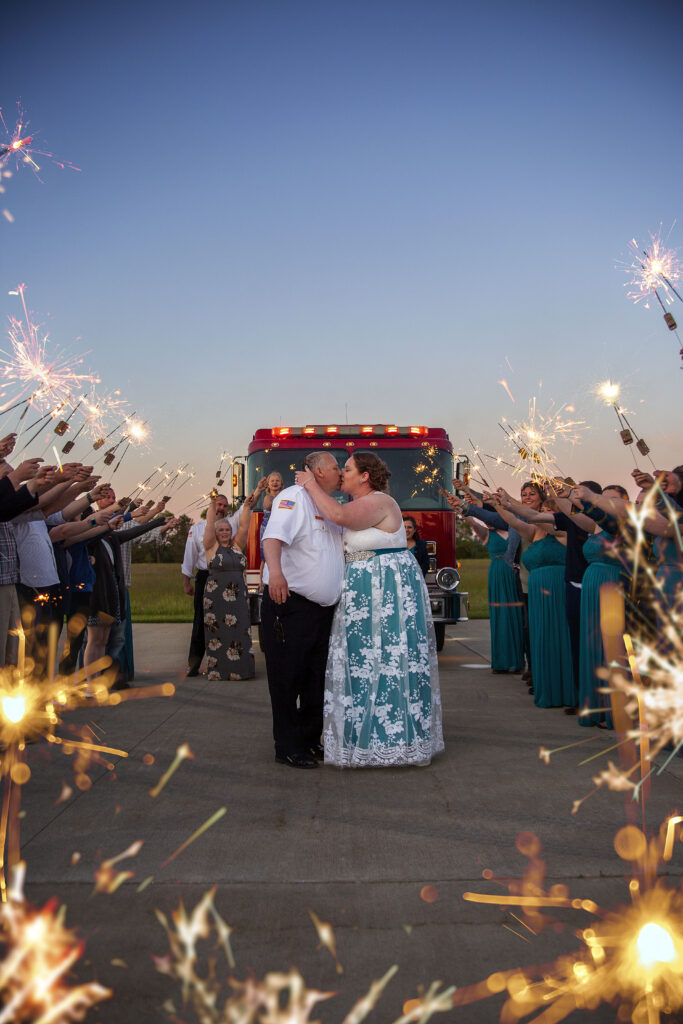 Sparkler send off at Addison wedding