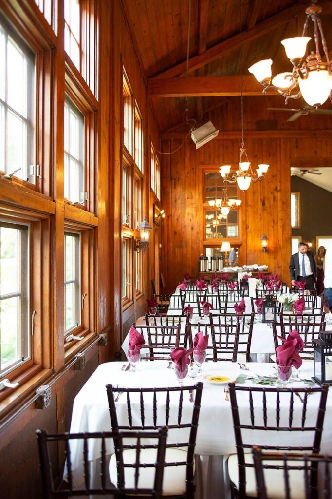 Carriage House Room decorated for a wedding in Saline, Michigan.