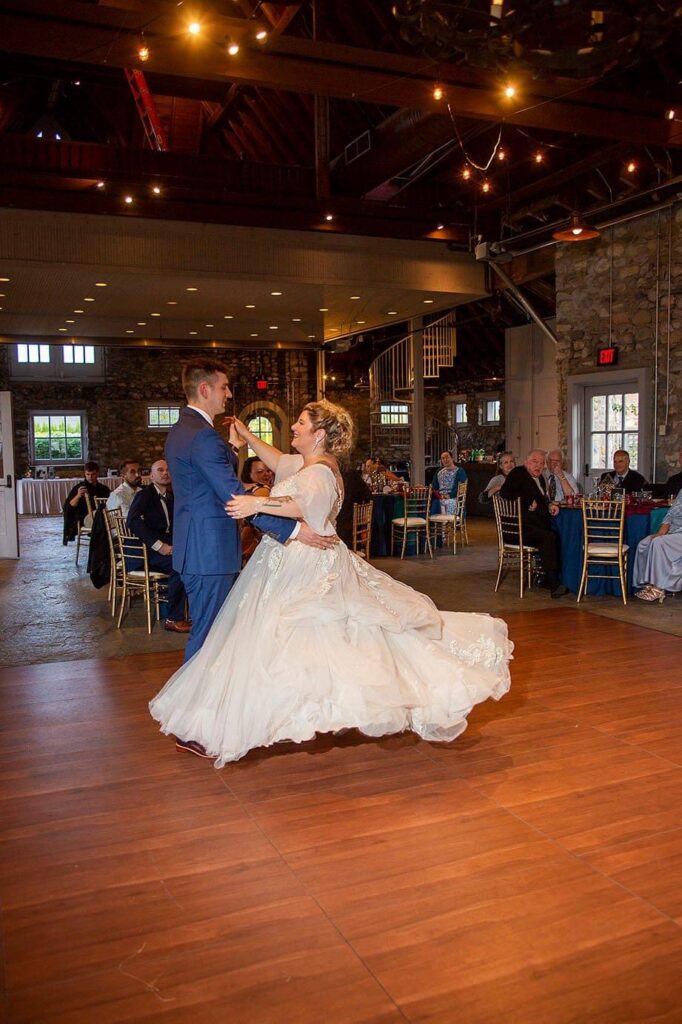 First dance between husband and wife, fairytale wedding dress inspo.