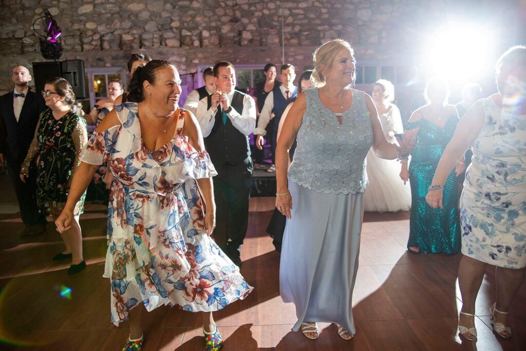 Wedding guests dance the night away at Castle Farms.