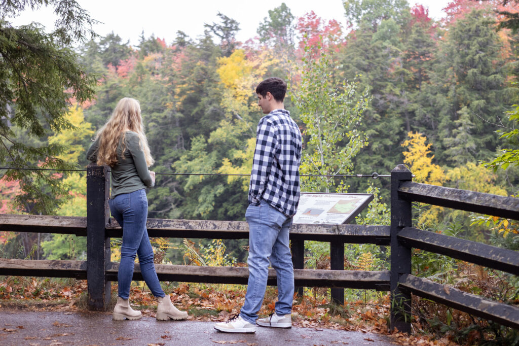 Lucas waits nervously for the perfect moment to pop the question at his Tahquamenon Falls surprise proposal.