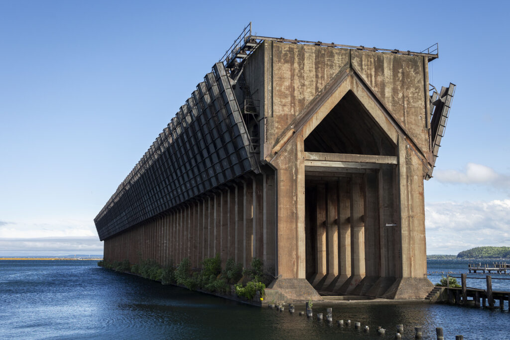 Ore Dock on the Lake Superior shoreline in Marquette, Michigan.