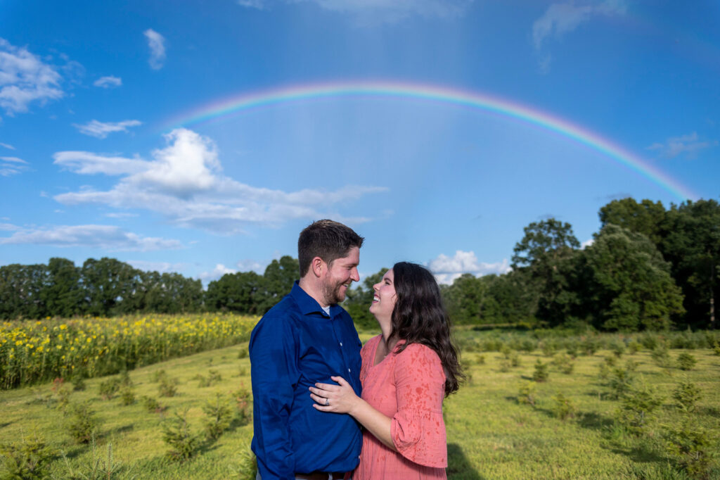 Pinckney engagement photographer, rainbow