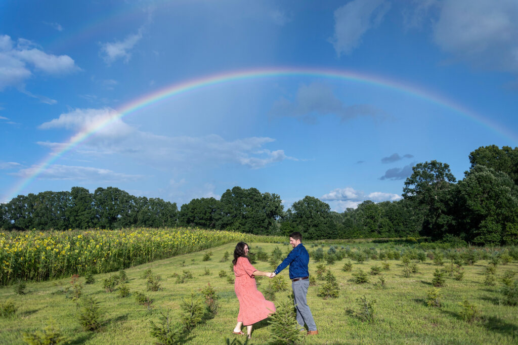 Pinckney engagement photographer, rainbow