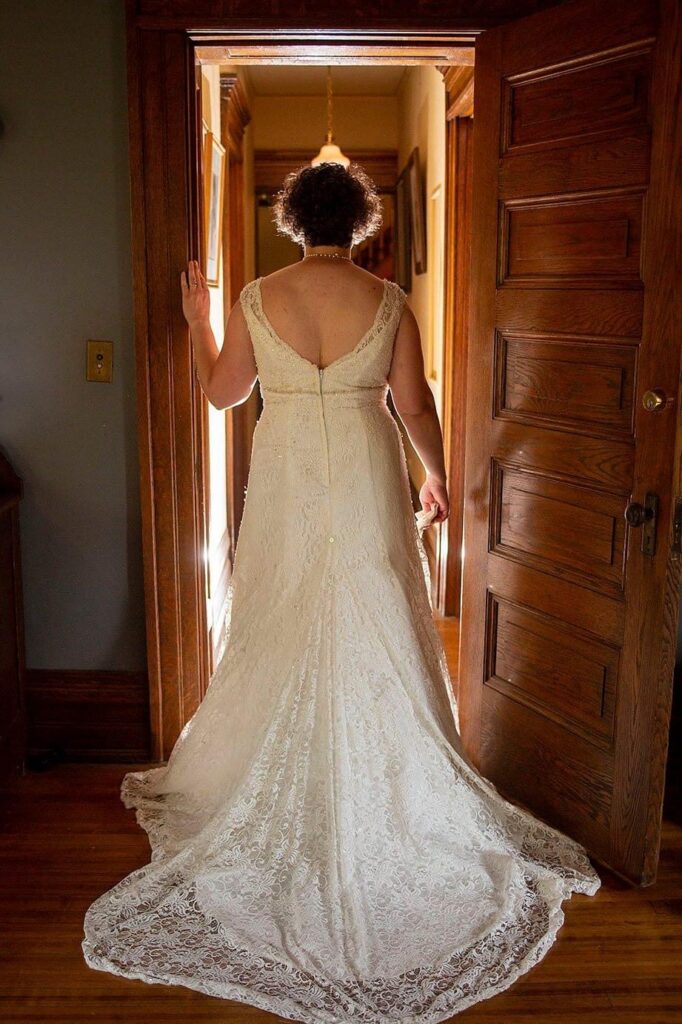 Bride waits patiently for her Turner Dodge House wedding to start