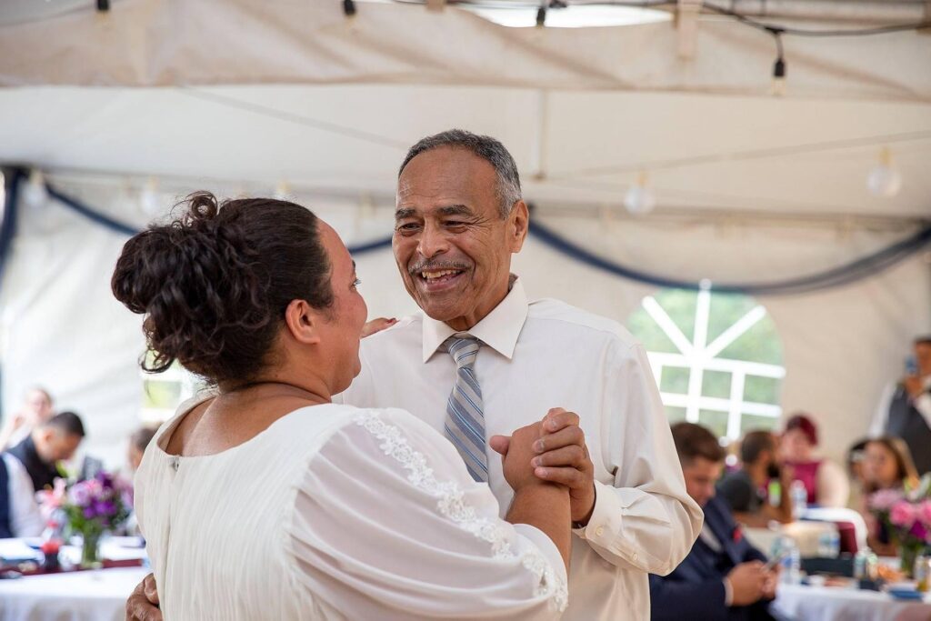 Sally dancing with her dad during her Howell wedding