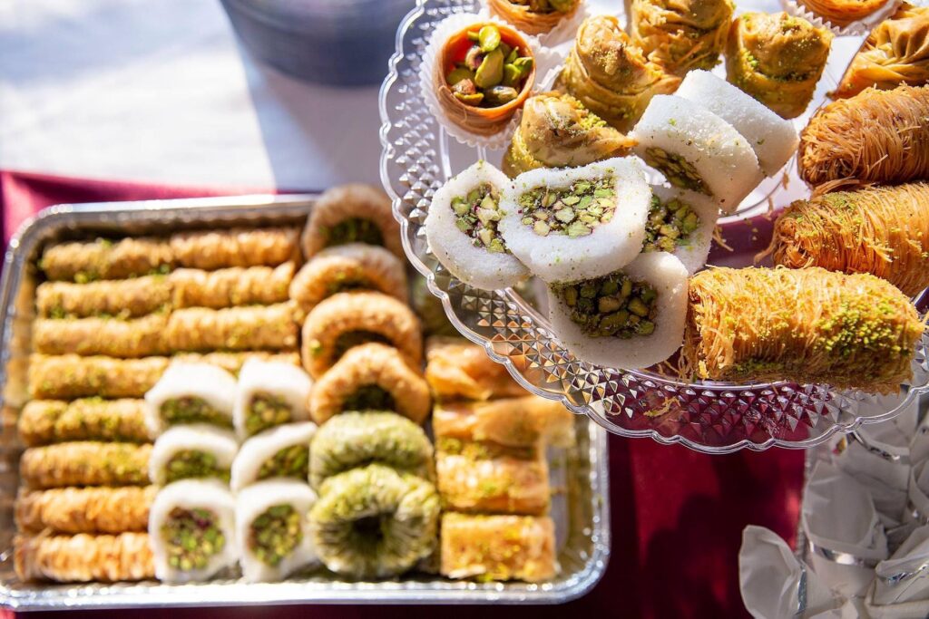 Middle Eastern desserts at Howell wedding