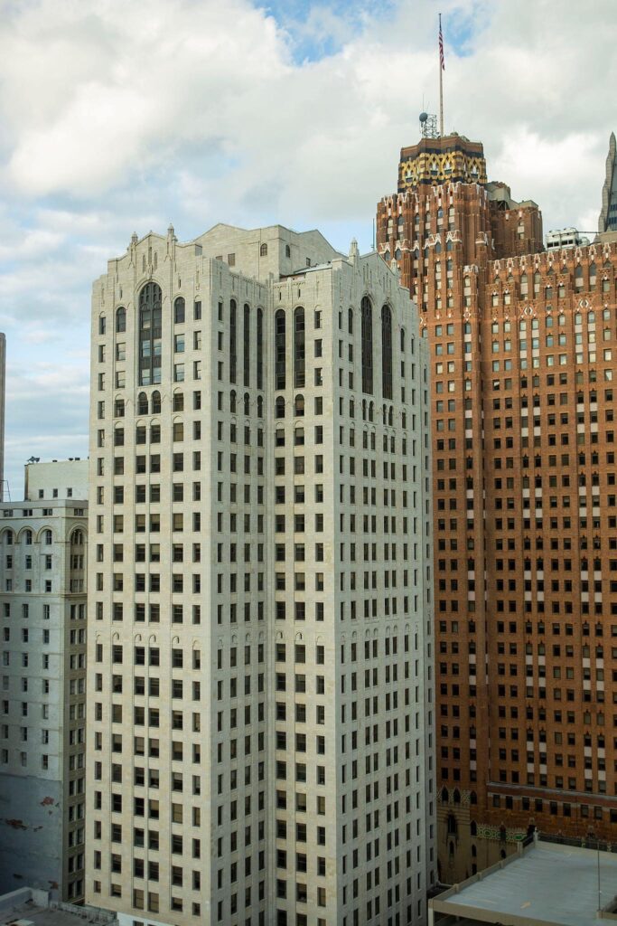 One of the stunning views of Detroit's skyline from the Fort Pontchartrain Hotel.