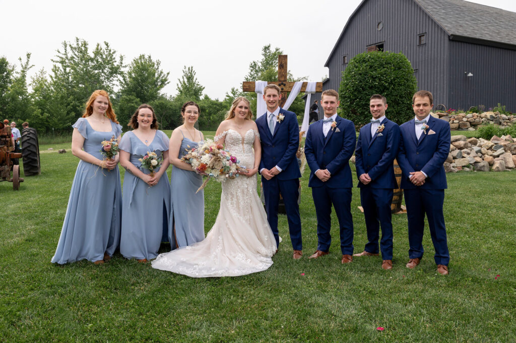 Rustic Wedding Barn wedding party