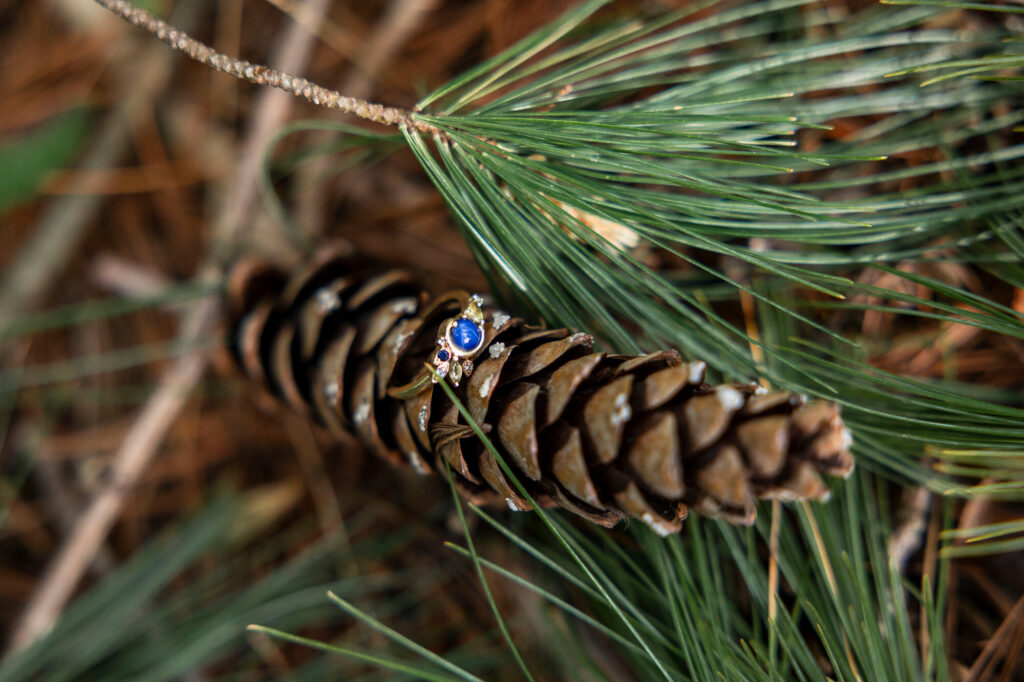 Stunning engagment ring with blue star sapphire